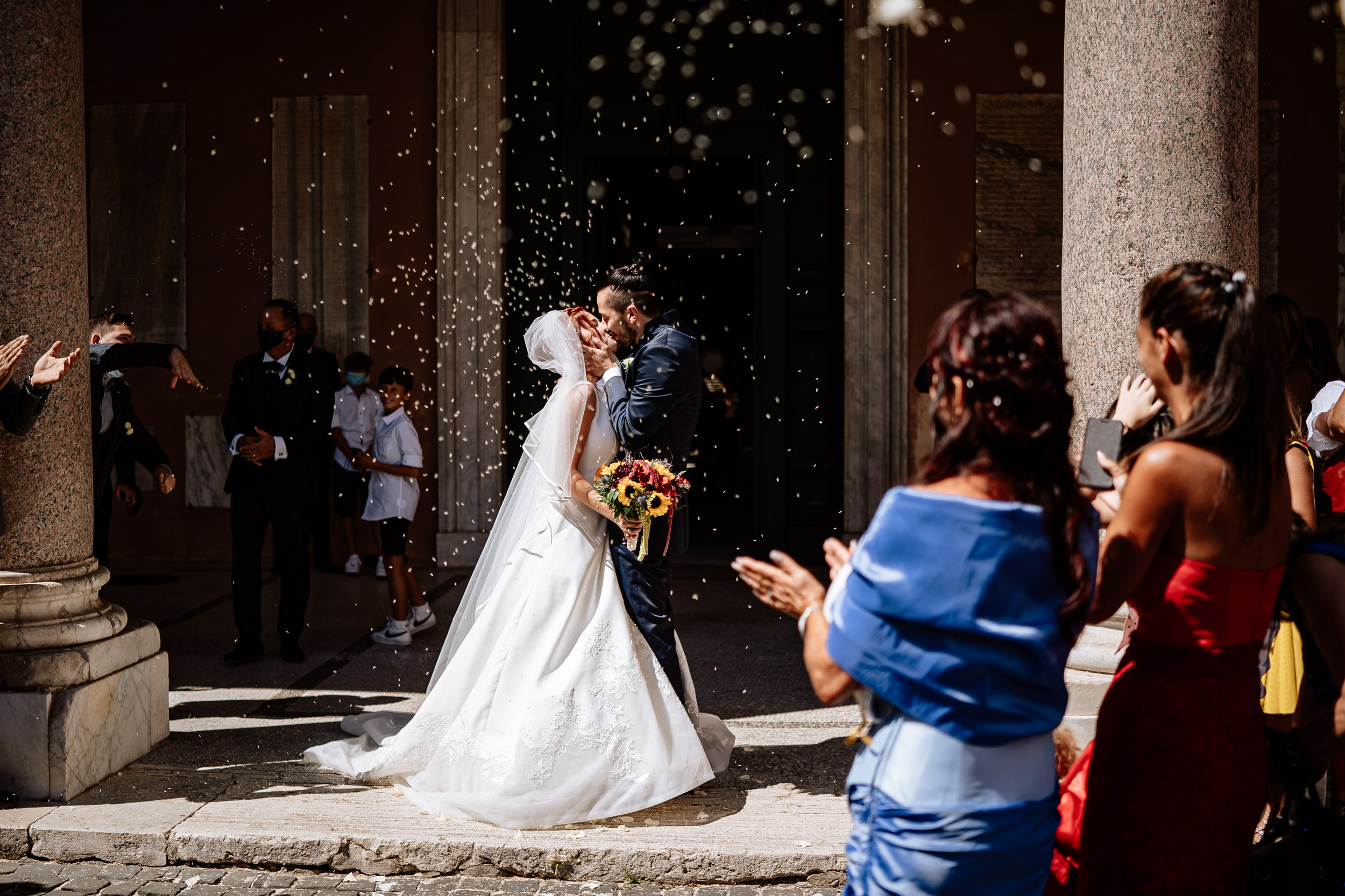 uscita sposi riso